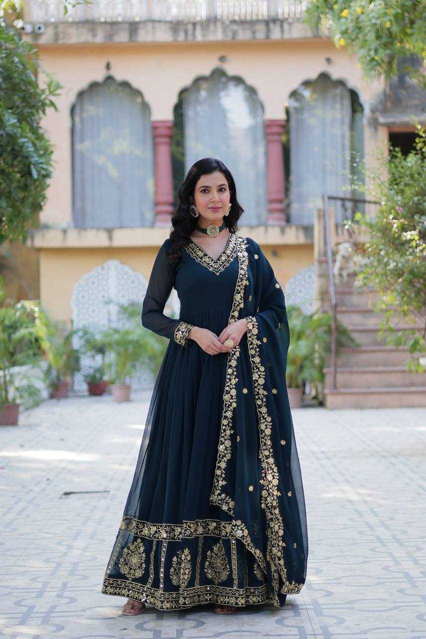 Ynf Faux Blooming RIN132 9217 Gowns Diwali Collections Wedding Collections Wholesale Embroidery Gowns Gown With Dupatta Wedding Outfits Manufacturer