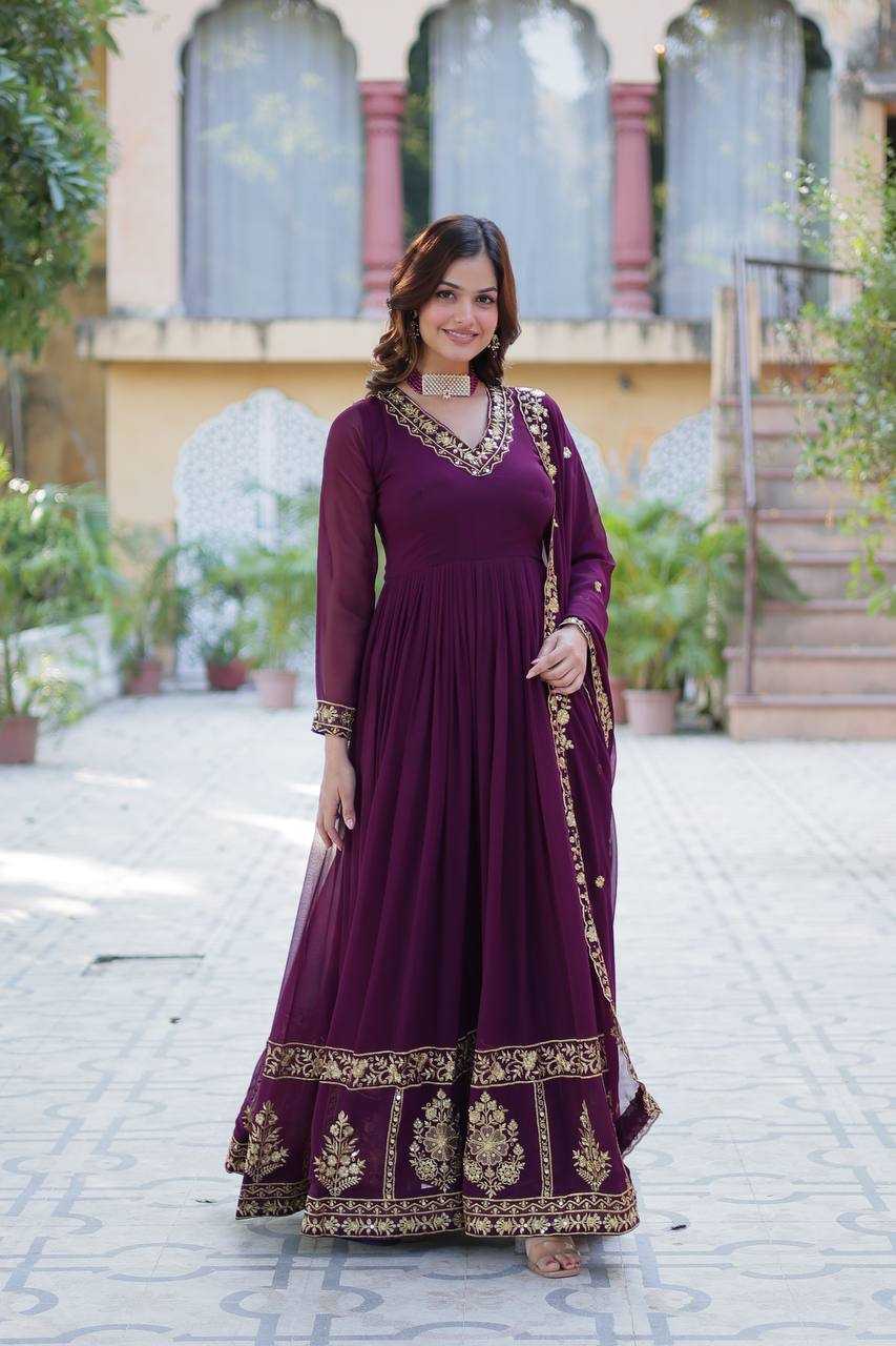 Ynf Faux Blooming RIN132 9217 Gowns Diwali Collections Wedding Collections Wholesale Embroidery Gowns Gown With Dupatta Wedding Outfits Manufacturer