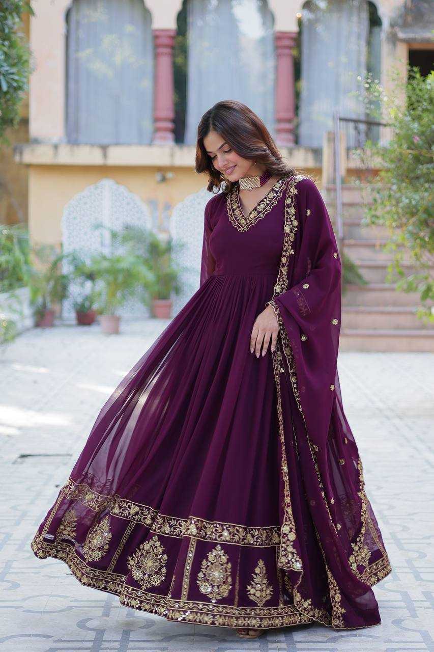 Ynf Faux Blooming RIN132 9217 Gowns Diwali Collections Wedding Collections Wholesale Embroidery Gowns Gown With Dupatta Wedding Outfits Manufacturer