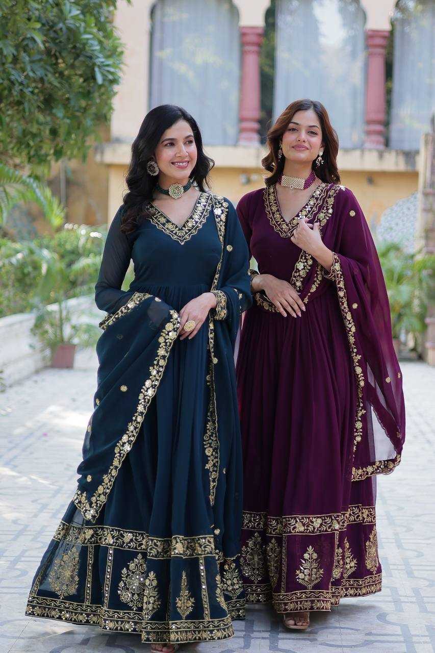 Ynf Faux Blooming RIN132 9217 Gowns Diwali Collections Wedding Collections Wholesale Embroidery Gowns Gown With Dupatta Wedding Outfits Manufacturer