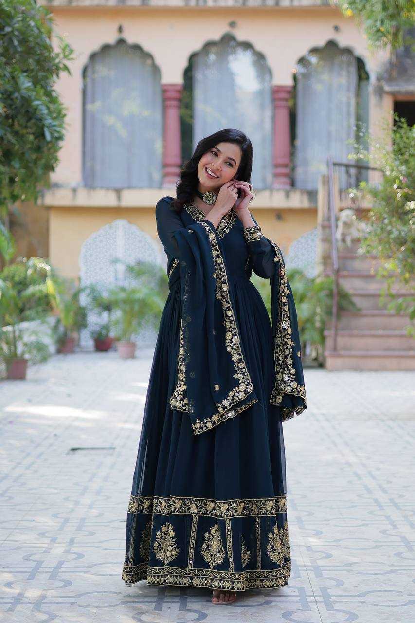 Ynf Faux Blooming RIN132 9217 Gowns Diwali Collections Wedding Collections Wholesale Embroidery Gowns Gown With Dupatta Wedding Outfits Manufacturer