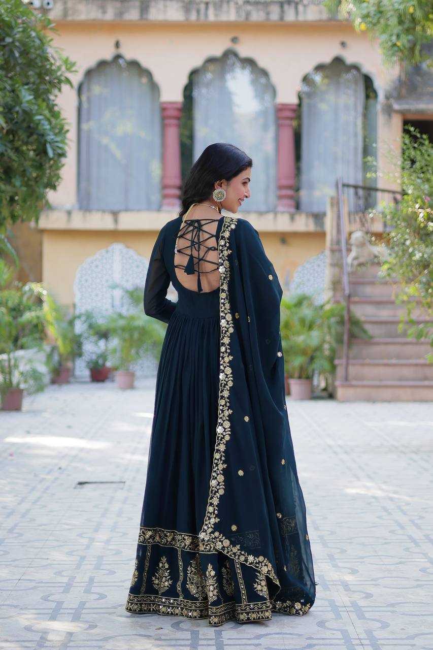 Ynf Faux Blooming RIN132 9217 Gowns Diwali Collections Wedding Collections Wholesale Embroidery Gowns Gown With Dupatta Wedding Outfits Manufacturer