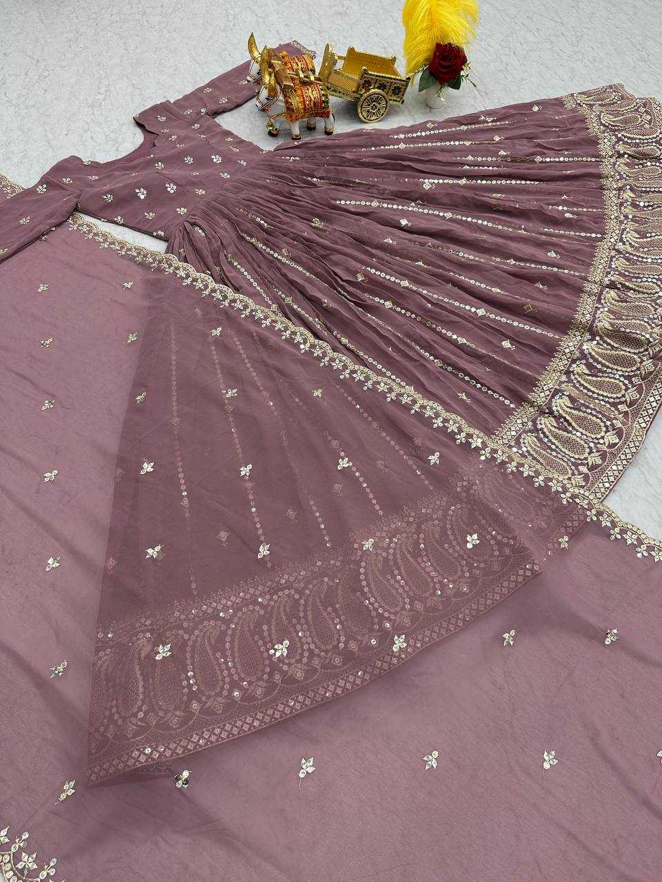 Ynf Faux Georgette KESH119 010 Gowns Wholesale Fancy Gowns Embroidery Gowns Designer Gowns Manufacturer