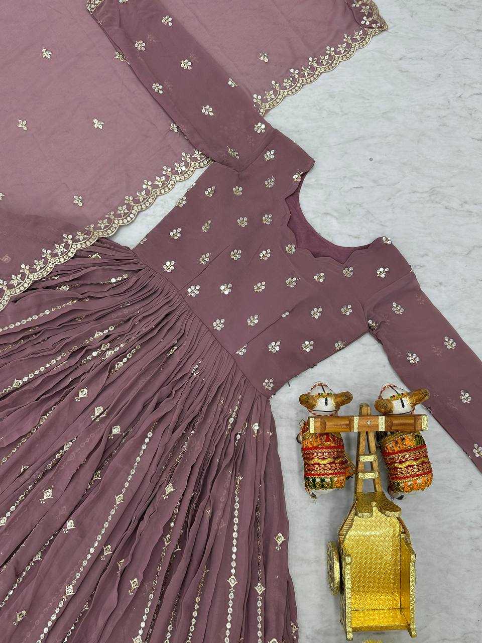 Ynf Faux Georgette KESH119 010 Gowns Wholesale Fancy Gowns Embroidery Gowns Designer Gowns Manufacturer