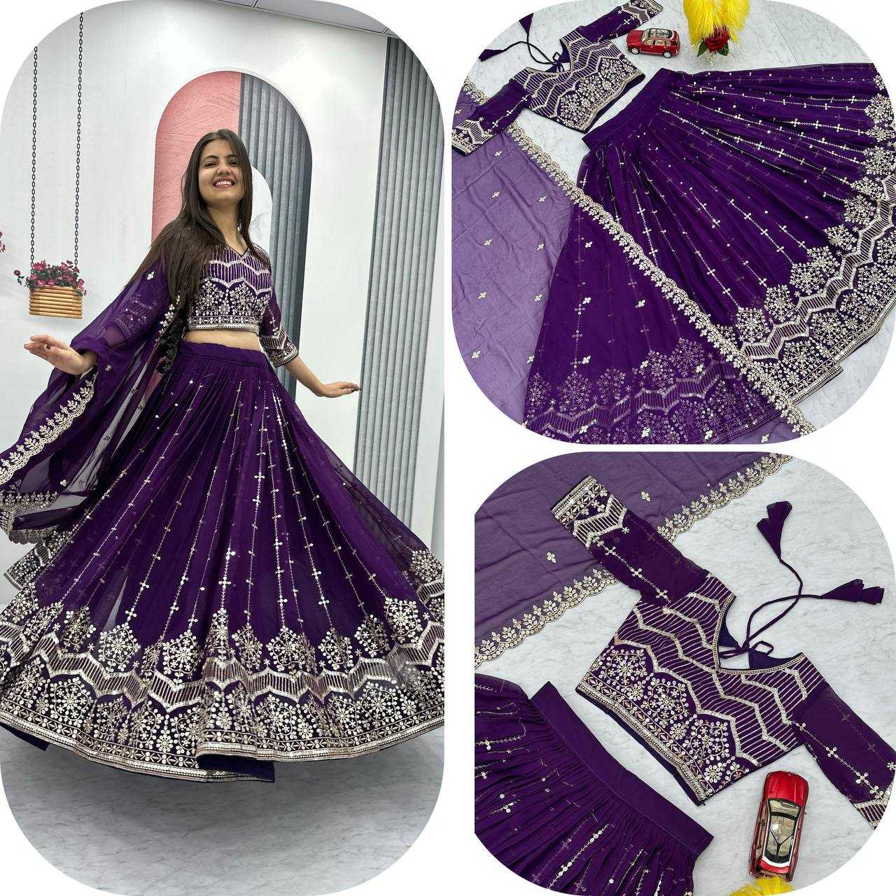 Ynf Faux Georgette KESH119 024 Lehengas Diwali Collections Wedding Collections Wholesale Embroidered Lehenga Designer Lehenga Choli Georgette Lehenga Manufacturer