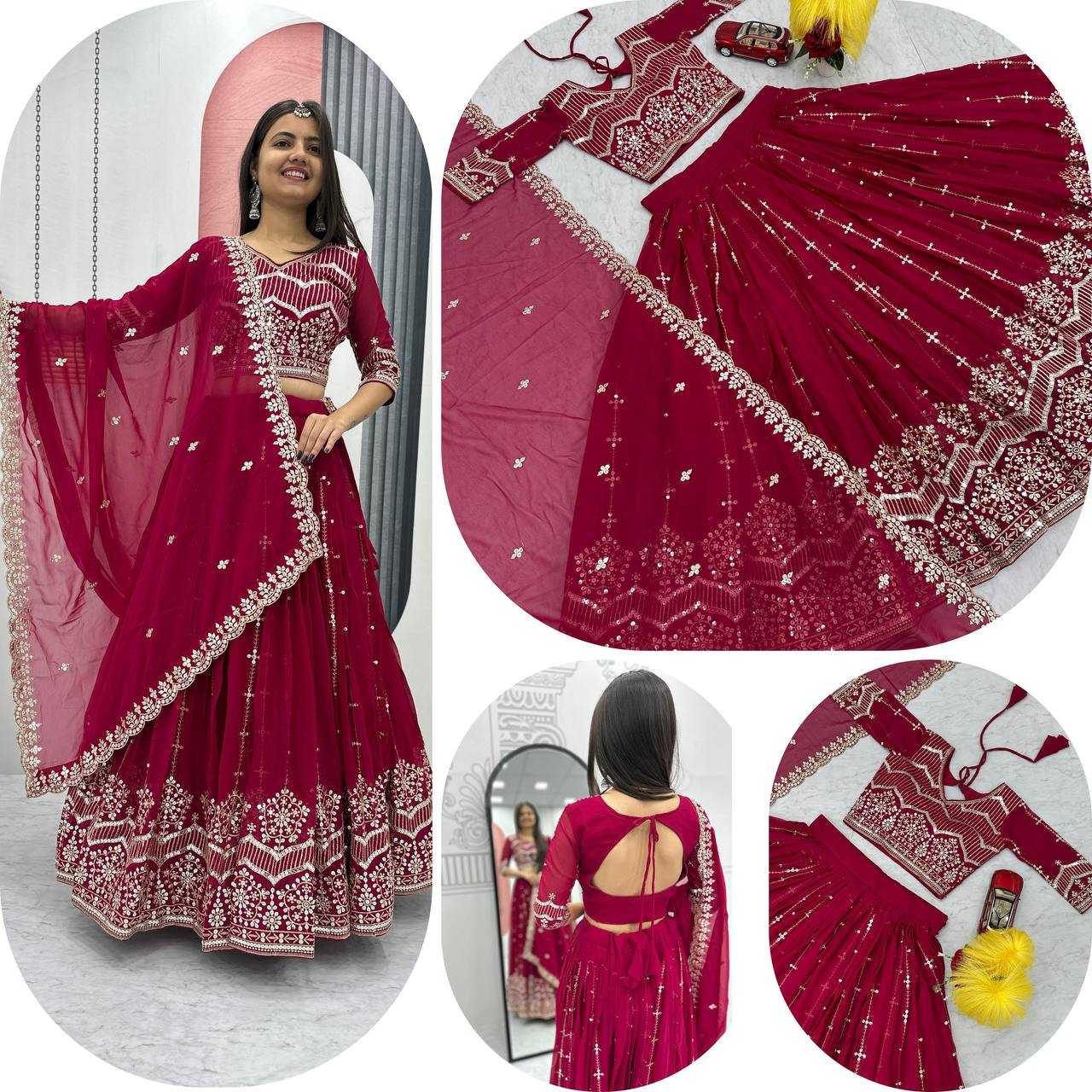 Ynf Faux Georgette KESH119 024 Lehengas Diwali Collections Wedding Collections Wholesale Embroidered Lehenga Designer Lehenga Choli Georgette Lehenga Manufacturer