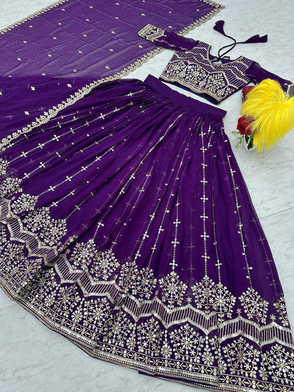 Ynf Faux Georgette KESH119 024 Lehengas Diwali Collections Wedding Collections Wholesale Embroidered Lehenga Designer Lehenga Choli Georgette Lehenga Manufacturer