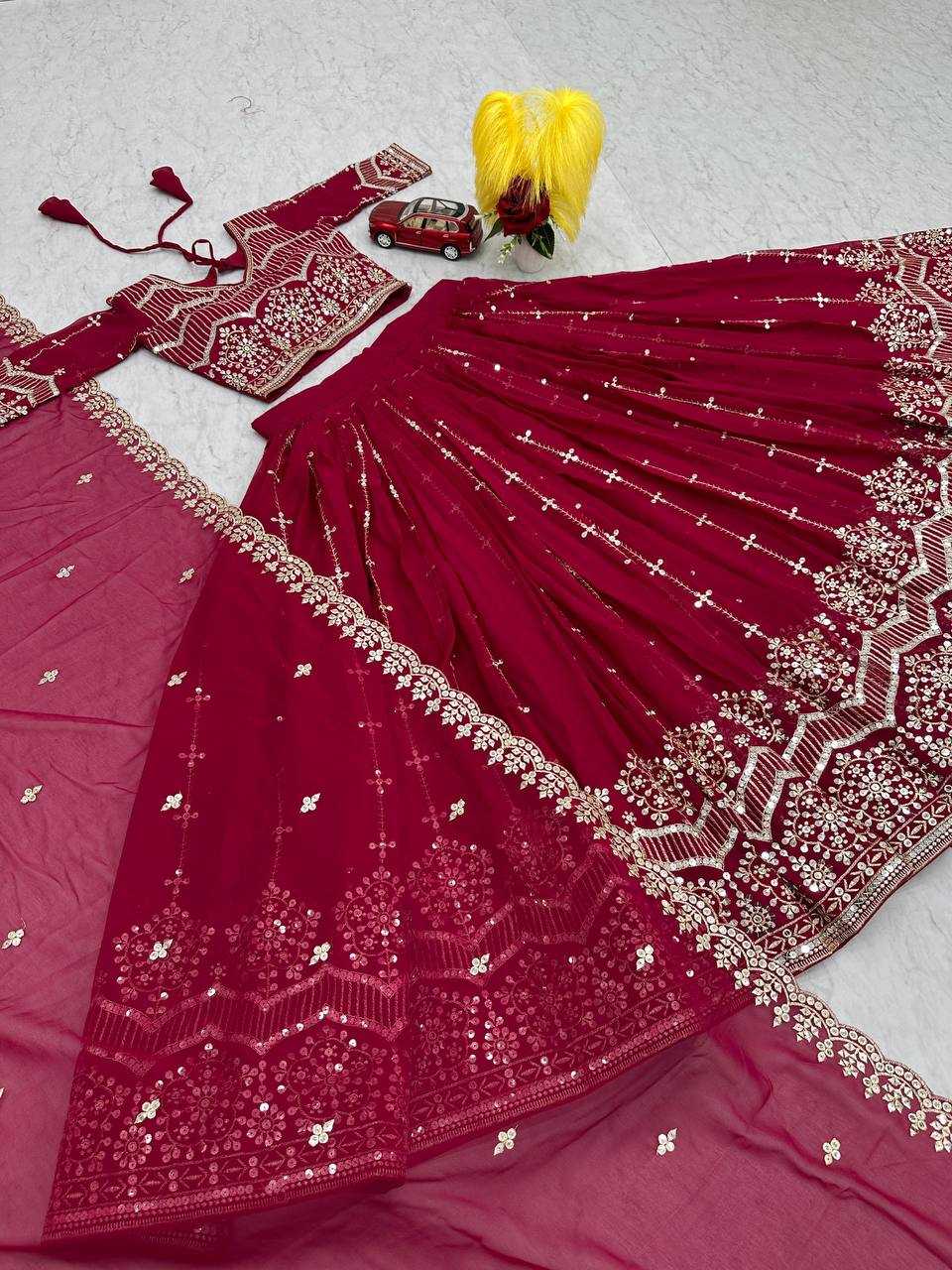 Ynf Faux Georgette KESH119 024 Lehengas Diwali Collections Wedding Collections Wholesale Embroidered Lehenga Designer Lehenga Choli Georgette Lehenga Manufacturer