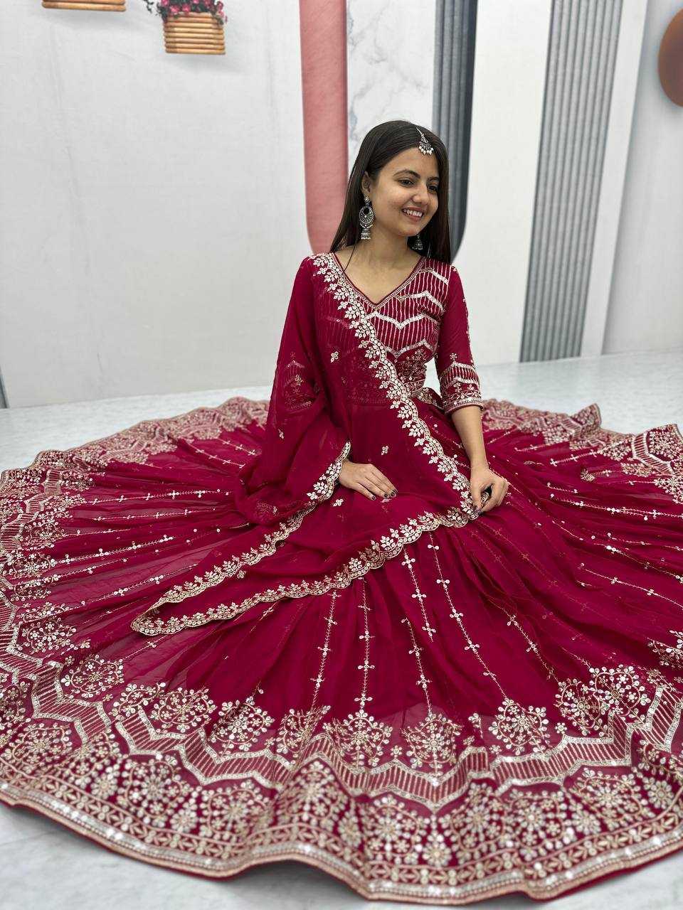 Ynf Faux Georgette KESH119 024 Lehengas Diwali Collections Wedding Collections Wholesale Embroidered Lehenga Designer Lehenga Choli Georgette Lehenga Manufacturer