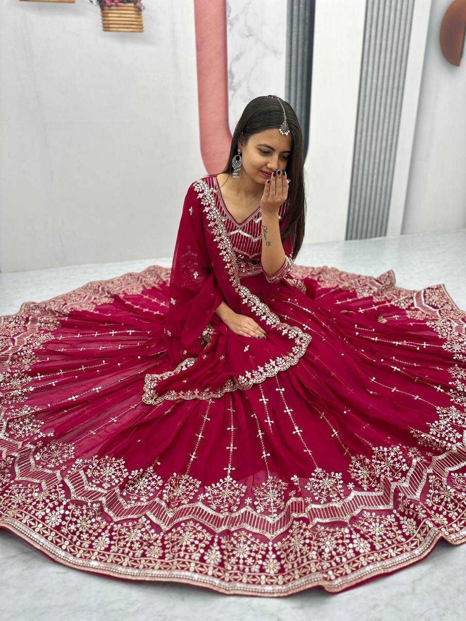 Ynf Faux Georgette KESH119 024 Lehengas Diwali Collections Wedding Collections Wholesale Embroidered Lehenga Designer Lehenga Choli Georgette Lehenga Manufacturer