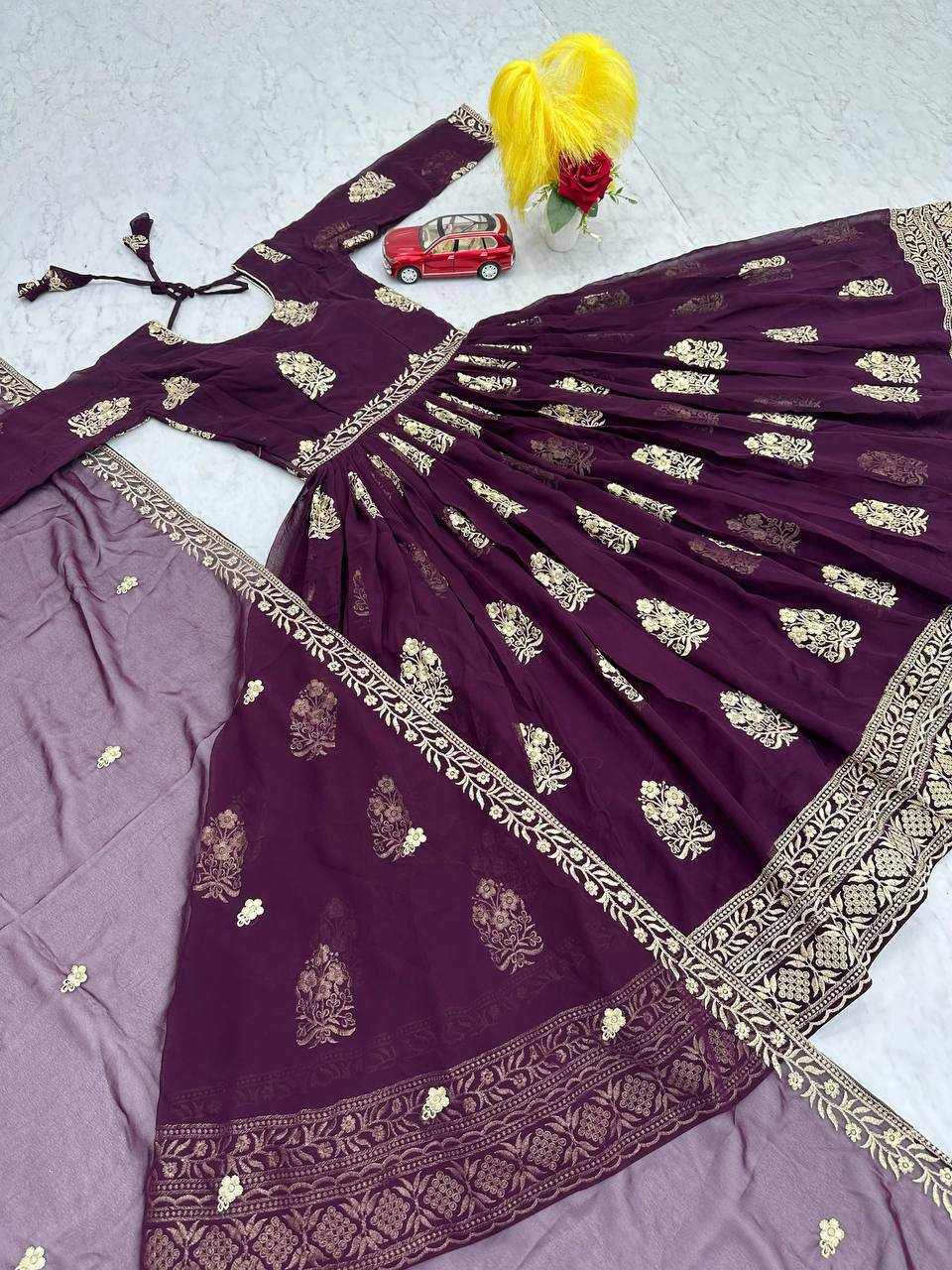 Ynf Faux Georgette KESH120 222 Gowns Wedding Collections Festive Collections Wholesale Georgette Gown Gown With Dupatta Wedding Outfits Manufacturer