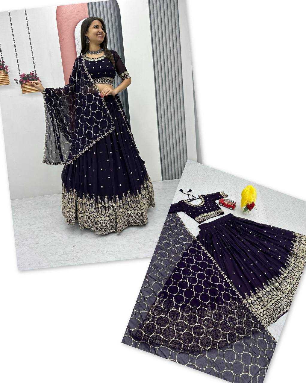 Ynf Faux Georgette KESH120 223 Lehengas Wedding Collections Festive Collections Wholesale Embroidered Lehenga Designer Lehenga Choli Georgette Lehenga Manufacturer