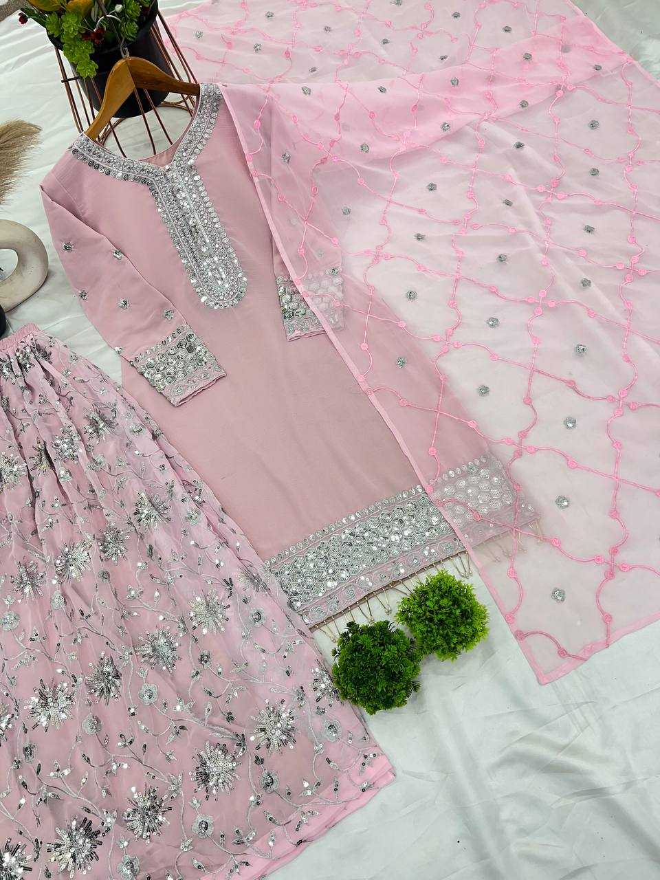 Ynf Faux Georgette KESH121 836 Suits & Dresses Wedding Collections Festive Collections Wholesale Sharara Salwar Suits Palazzo Suit Party wear suits Manufacturer