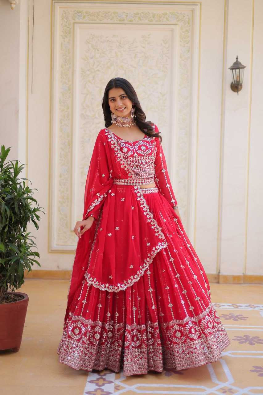 Ynf Faux Georgette KESH127 Ram-085 Lehengas Wedding Collections Festive Collections Wholesale Designer Lehenga Choli Georgette Lehenga Lehenga With Dupatta Manufacturer