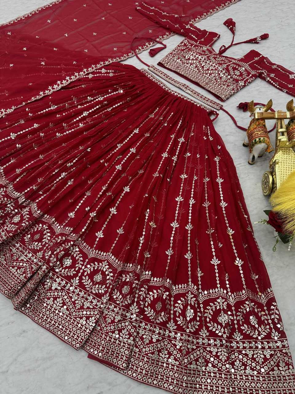 Ynf Faux Georgette KESH127 Ram-085 Lehengas Wedding Collections Festive Collections Wholesale Designer Lehenga Choli Georgette Lehenga Lehenga With Dupatta Manufacturer