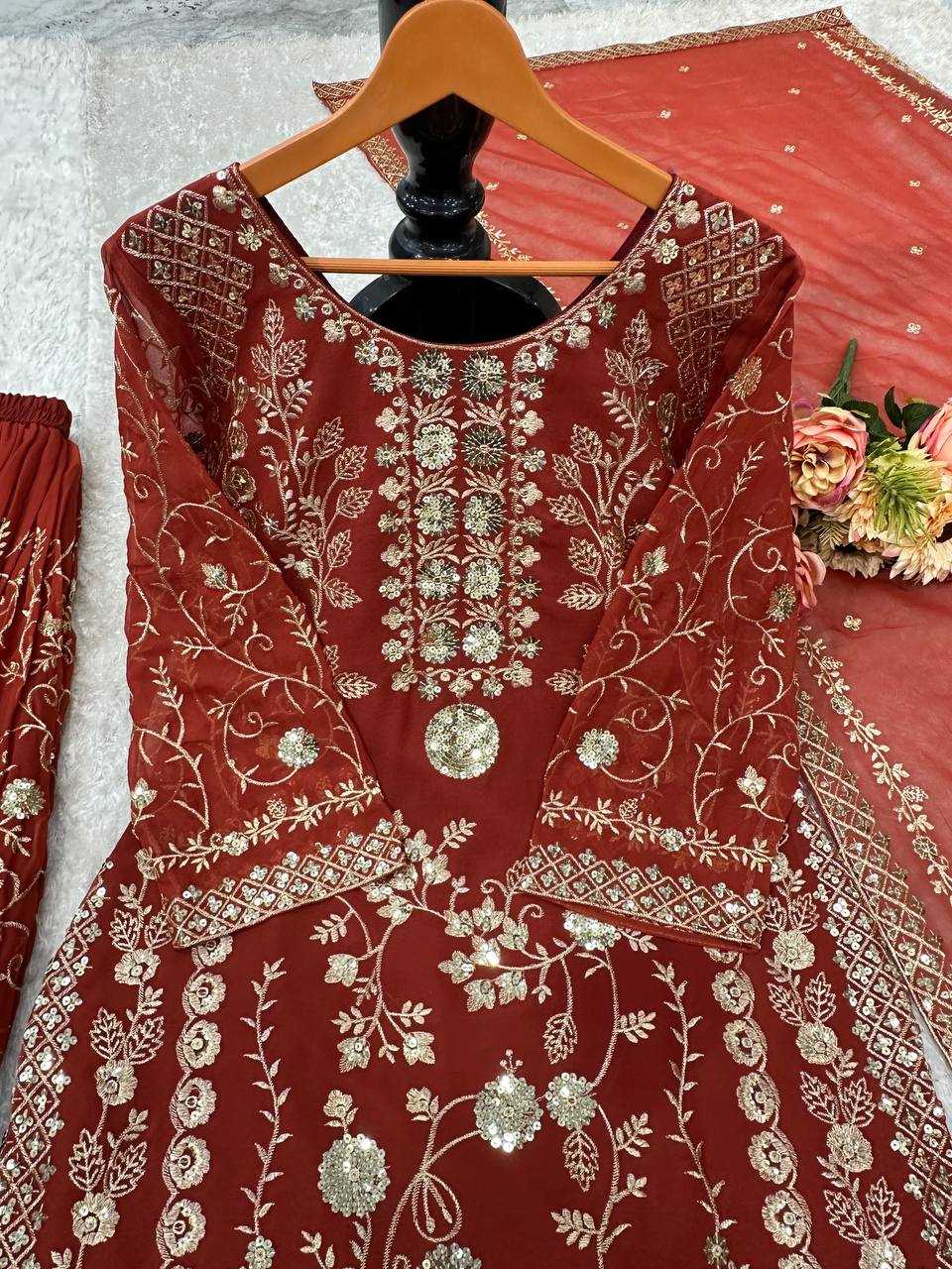 Ynf Faux Georgette KESH147 226 Suits & Dresses Wholesale Sharara Salwar Suits Embroidery Suits Wedding Suits Manufacturer