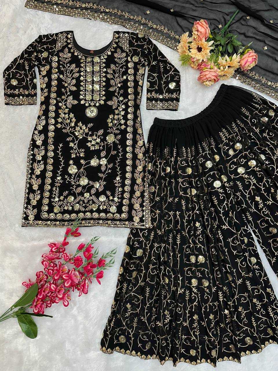 Ynf Faux Georgette KESH147 226 Suits & Dresses Wholesale Sharara Salwar Suits Embroidery Suits Wedding Suits Manufacturer