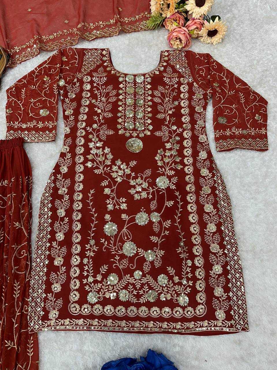 Ynf Faux Georgette KESH147 226 Suits & Dresses Wholesale Sharara Salwar Suits Embroidery Suits Wedding Suits Manufacturer