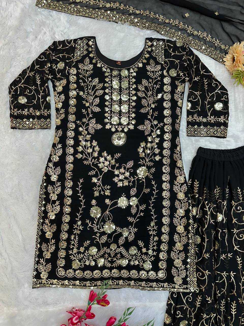 Ynf Faux Georgette KESH147 226 Suits & Dresses Wholesale Sharara Salwar Suits Embroidery Suits Wedding Suits Manufacturer