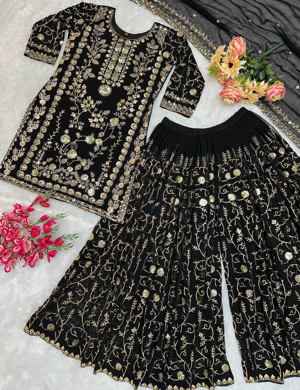 Ynf Faux Georgette KESH147 226 Suits & Dresses Wholesale Sharara Salwar Suits Embroidery Suits Wedding Suits Manufacturer