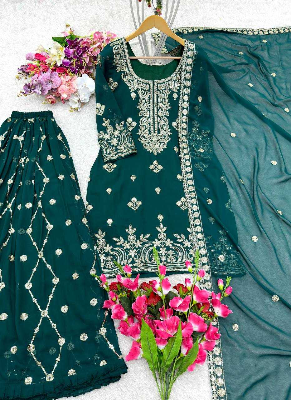 Ynf Faux Georgette KESH156 1156 Suits & Dresses Wedding Collections Festive Collections Wholesale Sharara Salwar Suits Embroidery Suits Georgette Suit Manufacturer