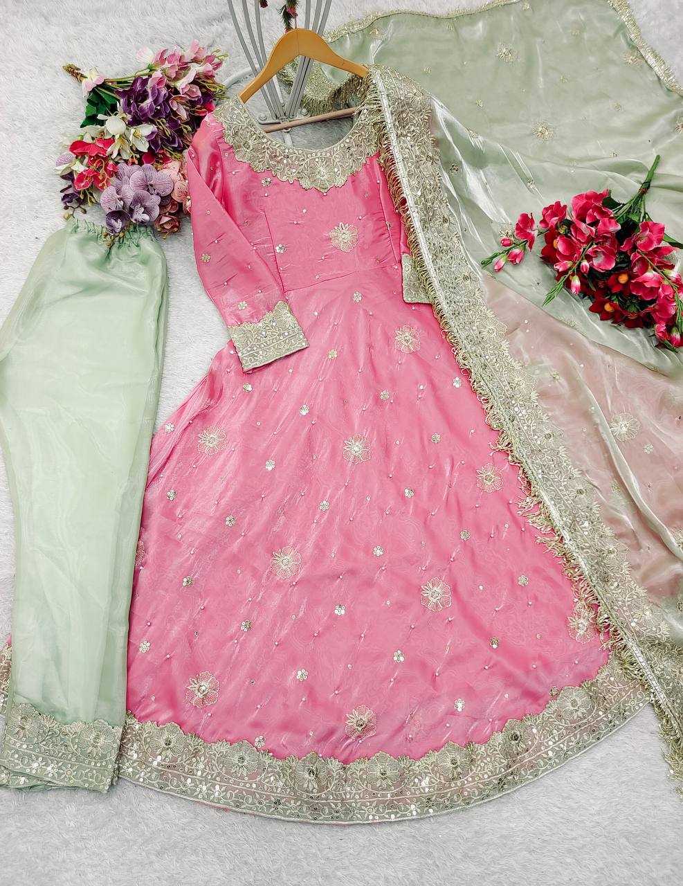 Ynf Faux Georgette KESH156 1157 Suits & Dresses Wedding Collections Festive Collections Wholesale Embroidery Suits Georgette Suit Designer Suits Manufacturer