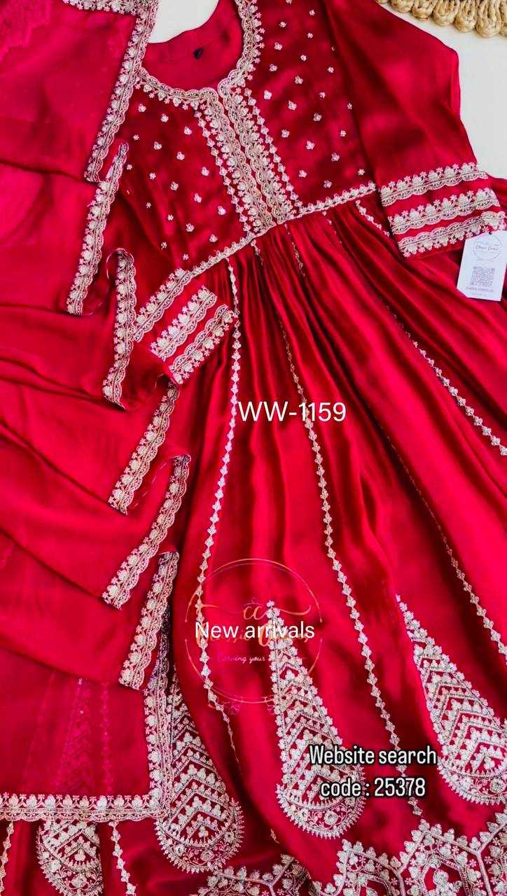 Ynf Faux Georgette KESH156 1159 Gowns Wedding Collections Festive Collections Wholesale Embroidery Gowns Georgette Gown Sequin Gowns Manufacturer