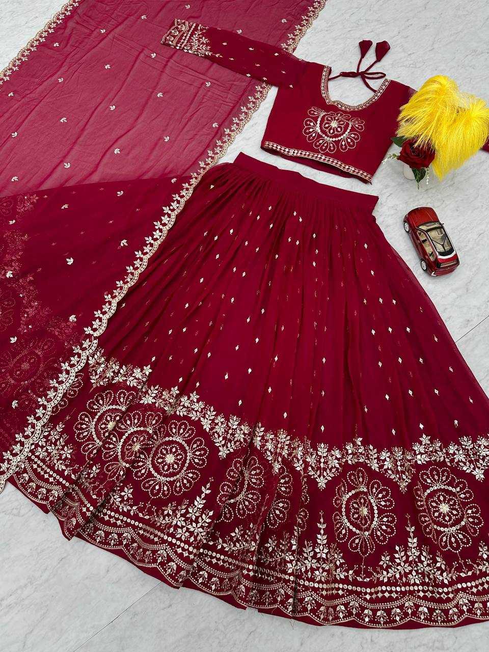 Ynf Faux Georgette KESH187 016 Lehengas Wholesale Bollywood Lehenga Choli Georgette Lehenga Sequins Lehenga Manufacturer