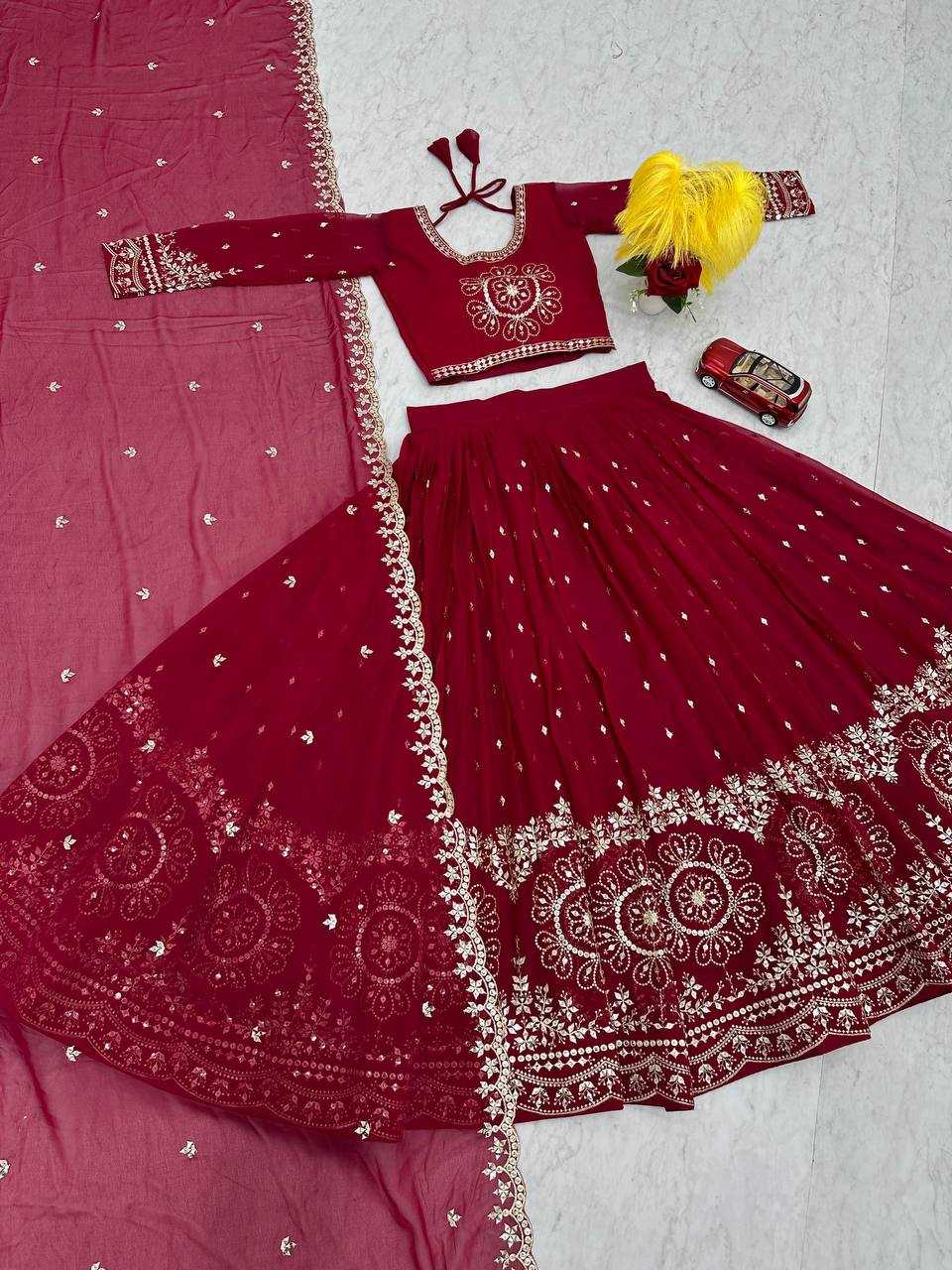 Ynf Faux Georgette KESH187 016 Lehengas Wholesale Bollywood Lehenga Choli Georgette Lehenga Sequins Lehenga Manufacturer