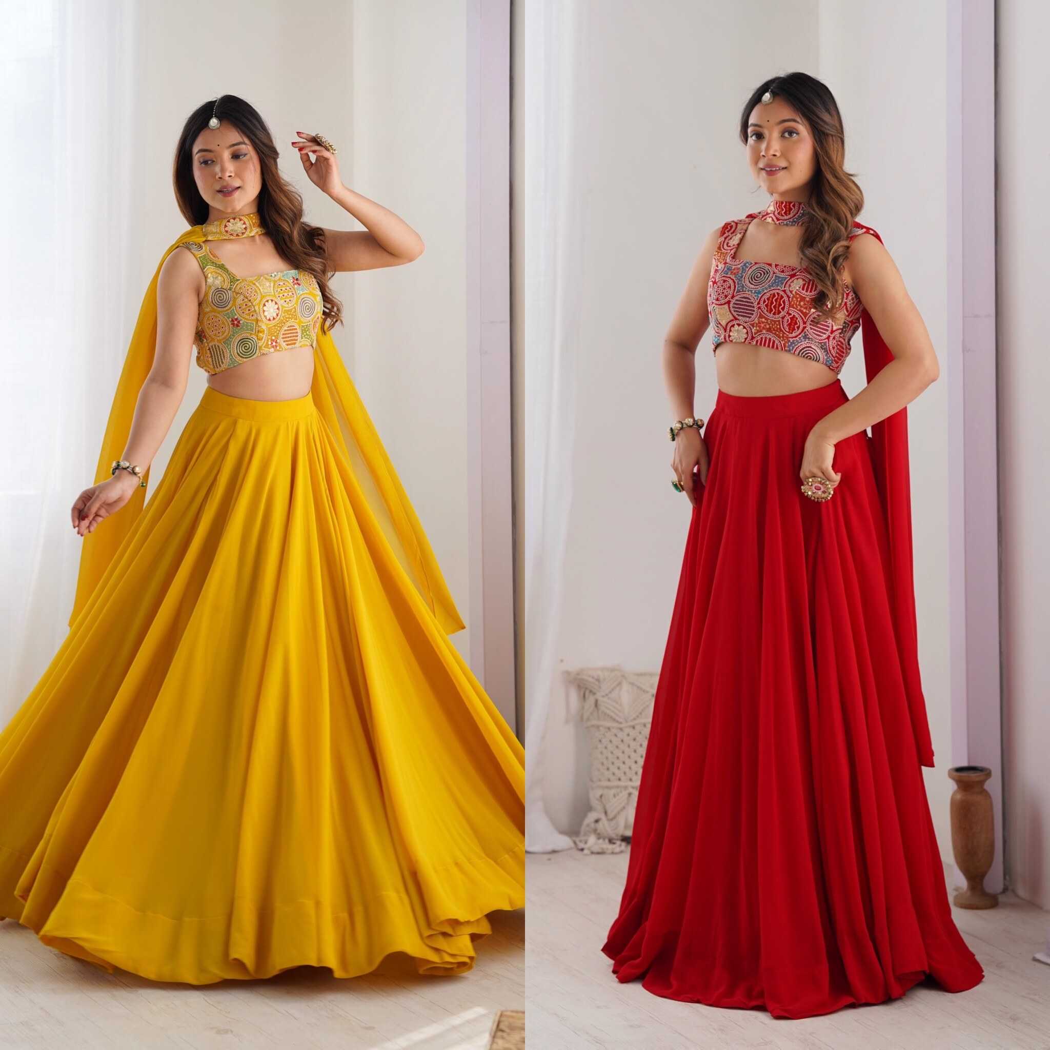 Ynf Faux Georgette KESH229 50 Lehengas Diwali Collections Wedding Collections Wholesale Embroidered Lehenga Georgette Lehenga Sequins Lehenga Manufacturer