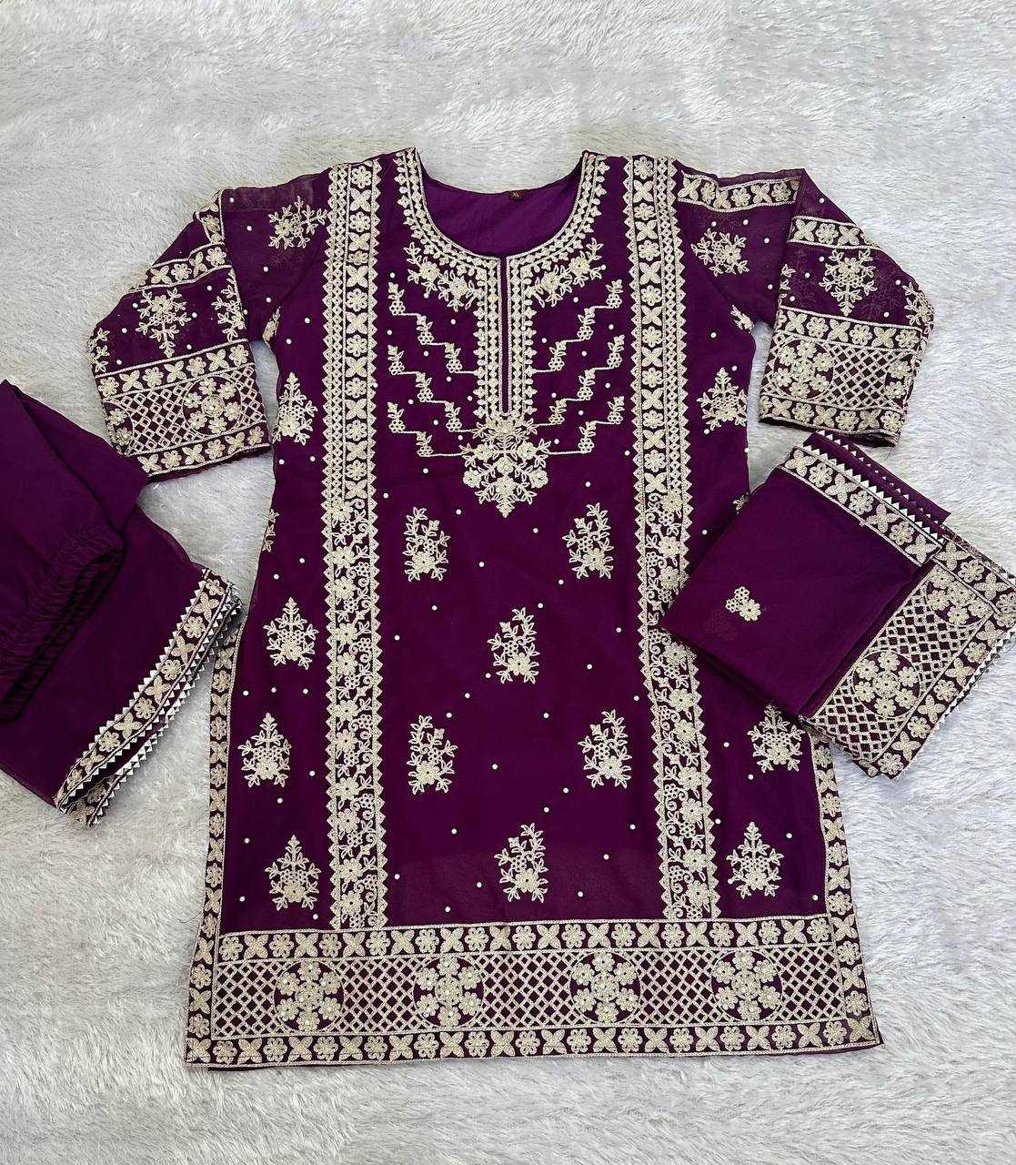 Ynf Faux Georgette KESH358 SHE15 Suits & Dresses Wedding Collections Festive Collections Wholesale Ladies Suits Georgette Suit Wedding Outfits Manufacturer