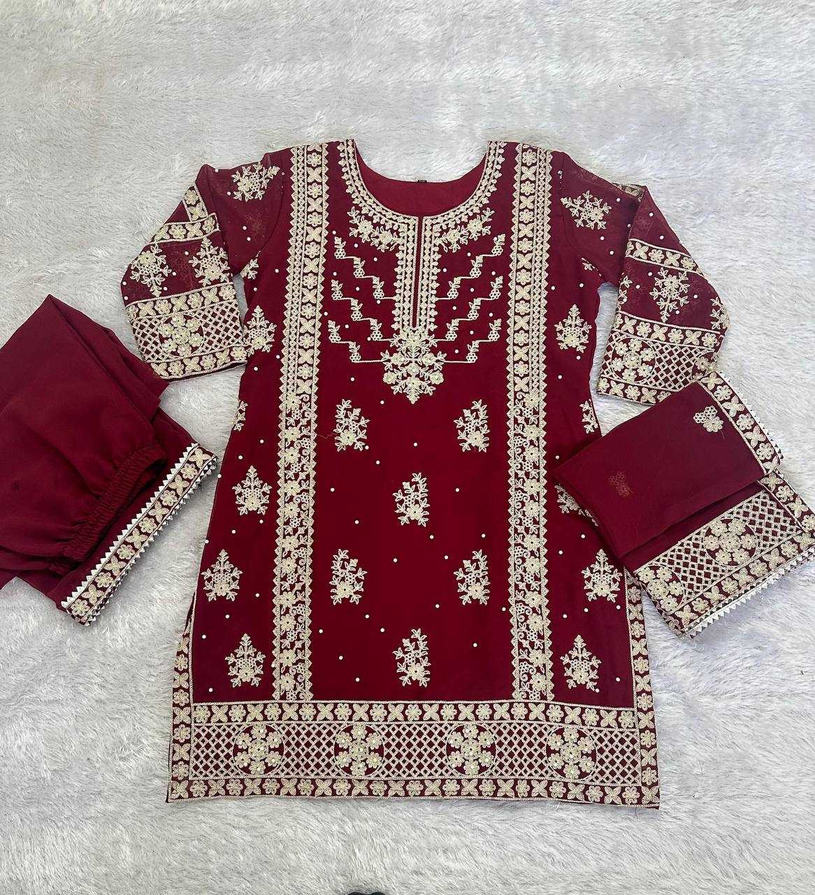 Ynf Faux Georgette KESH358 SHE15 Suits & Dresses Wedding Collections Festive Collections Wholesale Ladies Suits Georgette Suit Wedding Outfits Manufacturer