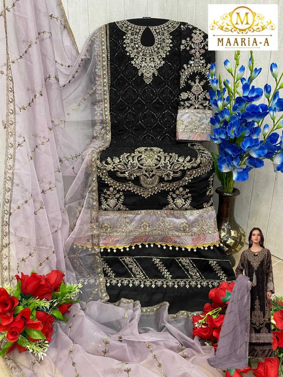 Ynf Faux Georgette KESH379 Pakistani 1111 Suits & Dresses Wedding Collections Festive Collections Wholesale Embroidery Suits Georgette Suit Designer Suits Manufacturer