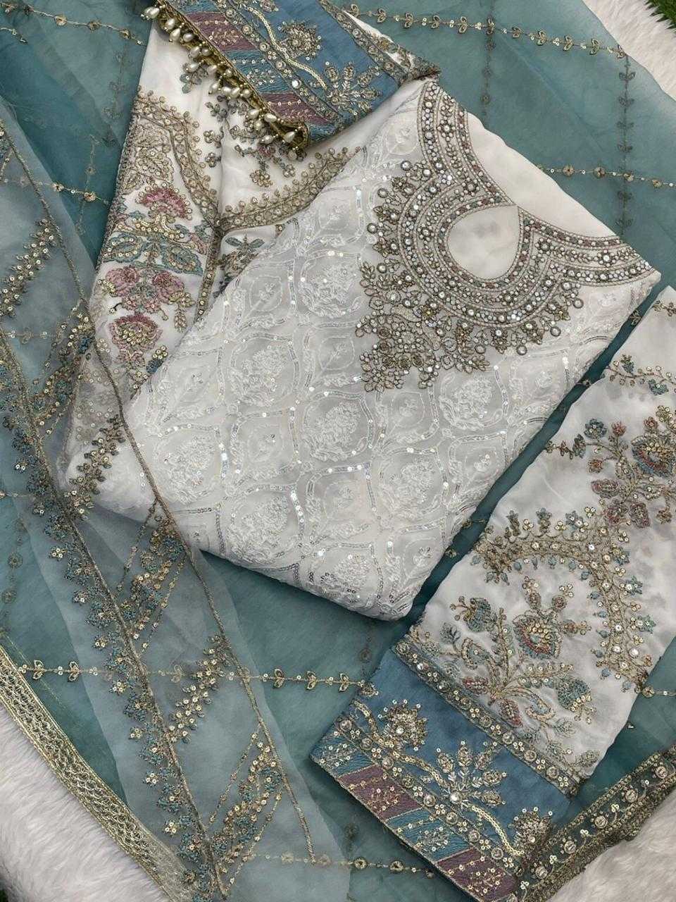 Ynf Faux Georgette KESH379 Pakistani 1111 Suits & Dresses Wedding Collections Festive Collections Wholesale Embroidery Suits Georgette Suit Designer Suits Manufacturer