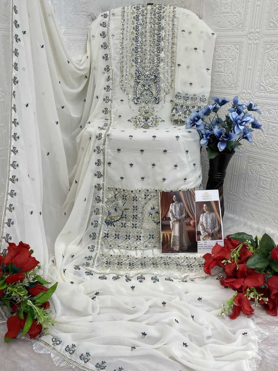 Ynf Faux Georgette KESH379 Pakistani 1149 Suits & Dresses Wedding Collections Festive Collections Wholesale Embroidery Suits Georgette Suit Designer Suits Manufacturer