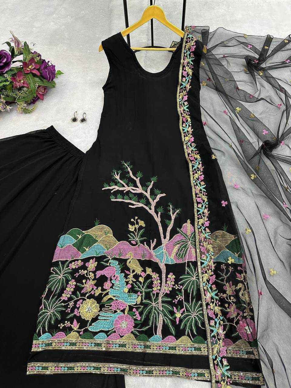 Ynf Faux Georgette KESH413 1085 Suits & Dresses Wholesale Dresses Embroidered Dresses Georgette Dresses Manufacturer