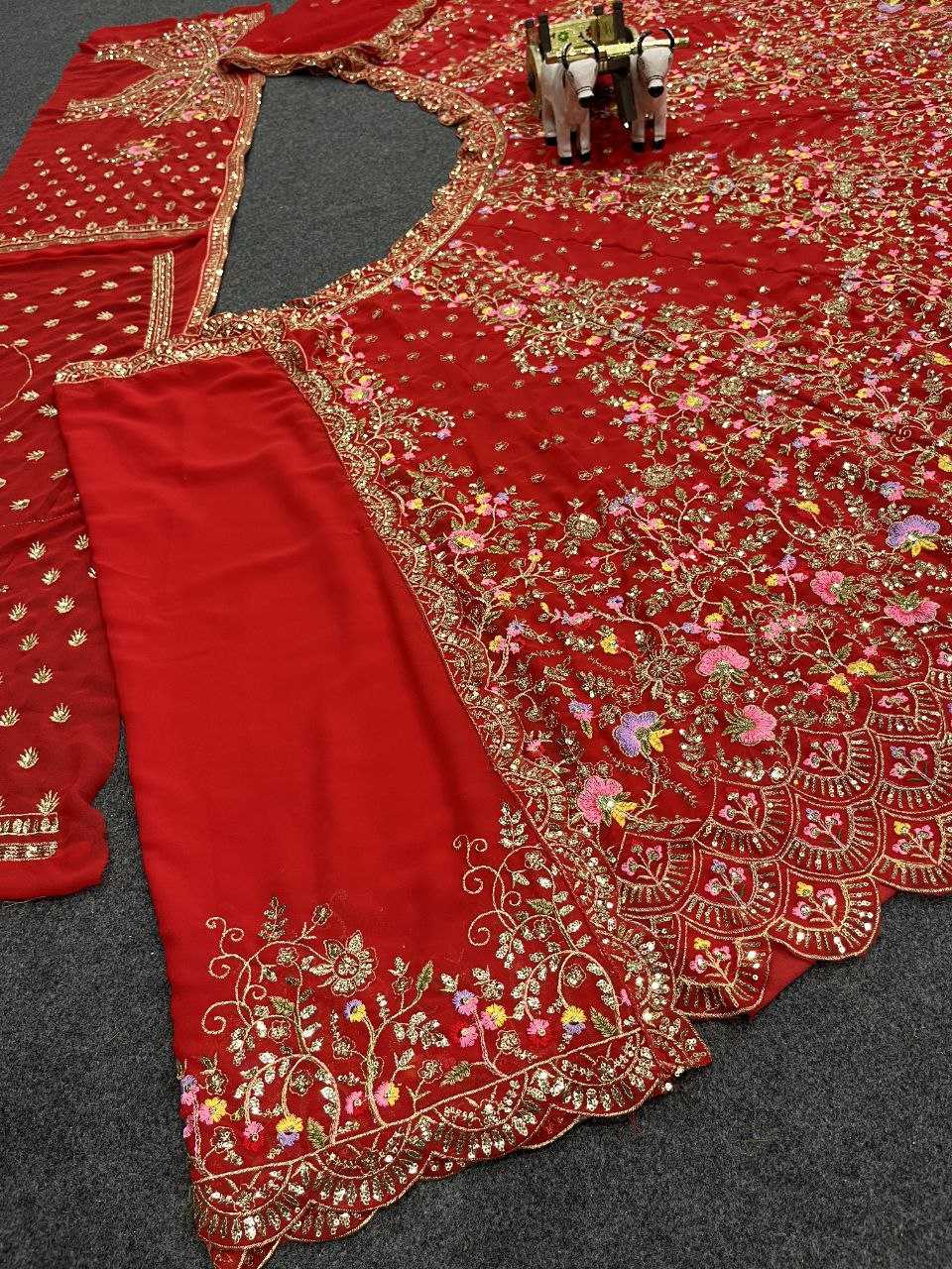 Ynf Faux Georgette RIN108 1727 Lehengas Wedding Collections Festive Collections Wholesale Embroidered Lehenga Georgette Lehenga Sequins Lehenga Manufacturer