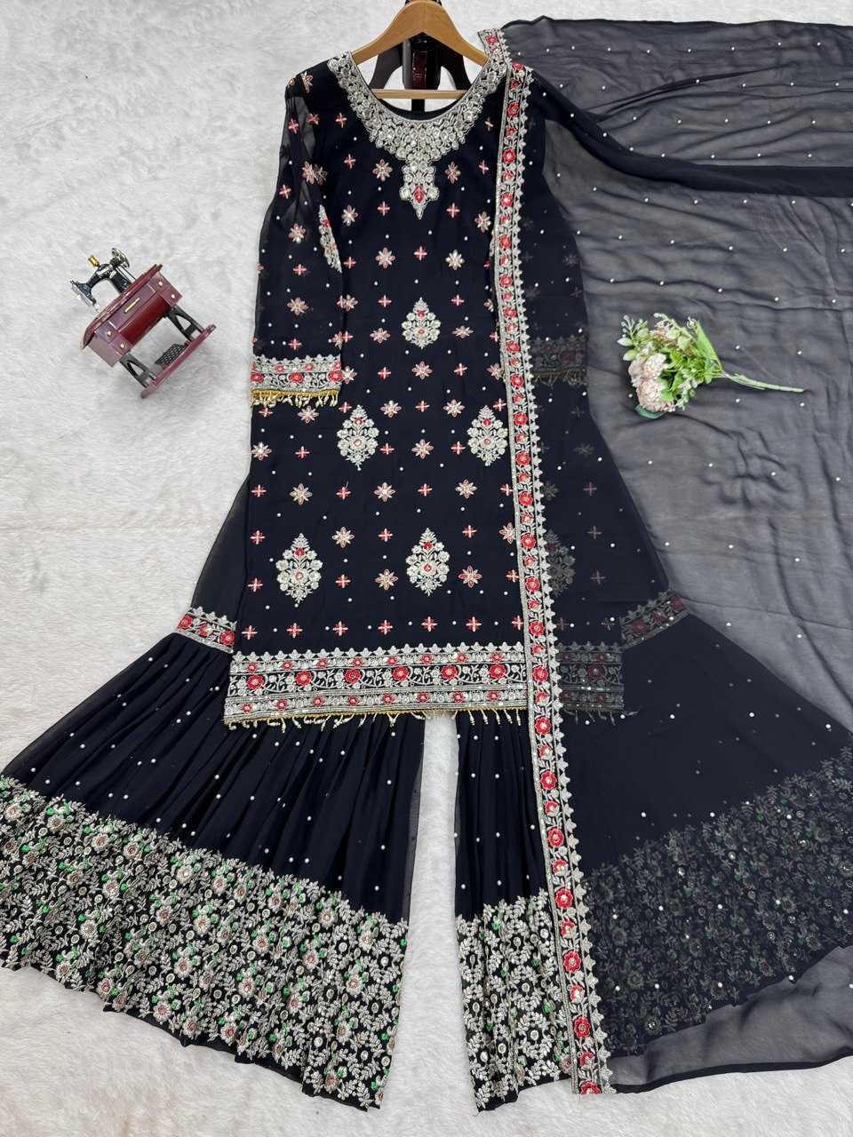 Ynf Faux Georgette RIN133 1497 Suits & Dresses Wedding Collections Festive Collections Wholesale Ladies Salwar Suits Georgette Suit Designer Suits Manufacturer