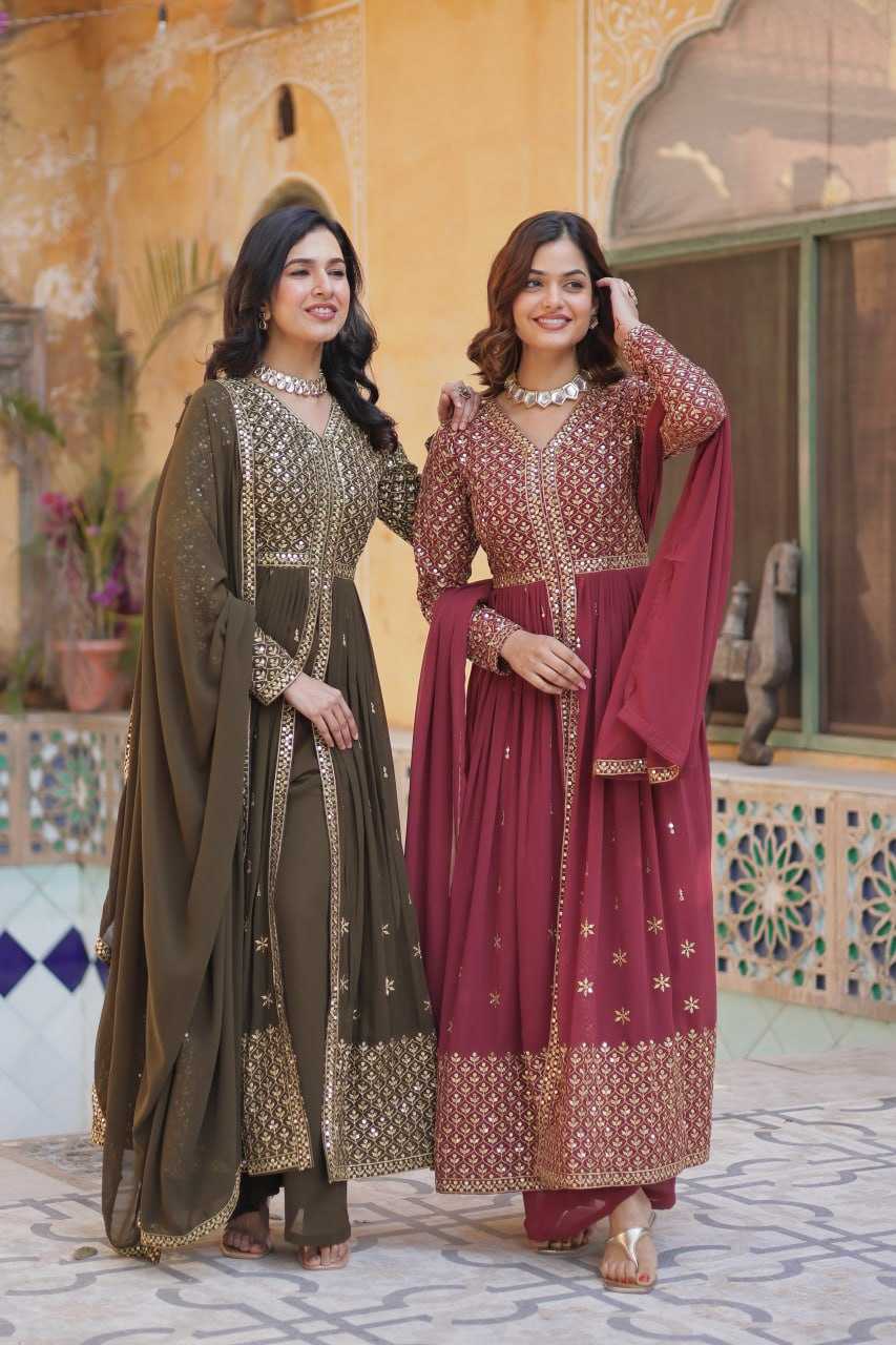 Ynf Faux Georgette RIN136 1149 Suits & Dresses Diwali Collections Wedding Collections Wholesale Embroidery Suits Georgette Suit Wedding Outfits Manufacturer