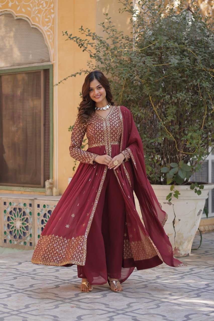 Ynf Faux Georgette RIN136 1149 Suits & Dresses Diwali Collections Wedding Collections Wholesale Embroidery Suits Georgette Suit Wedding Outfits Manufacturer