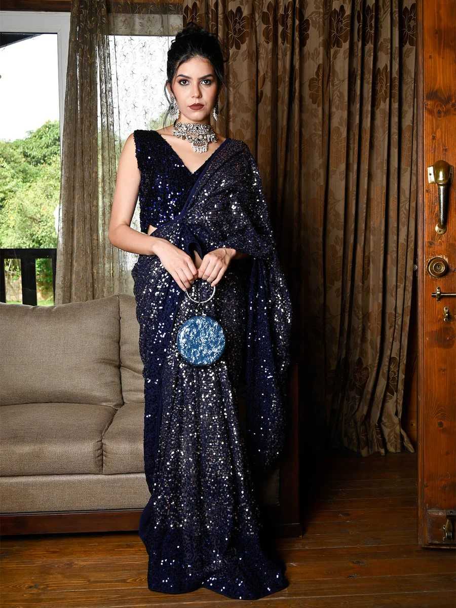 Ynf Faux Georgette RIN151 5204 Sarees Wholesale Fancy Sarees Georgette Sarees Sequin Sarees Manufacturer