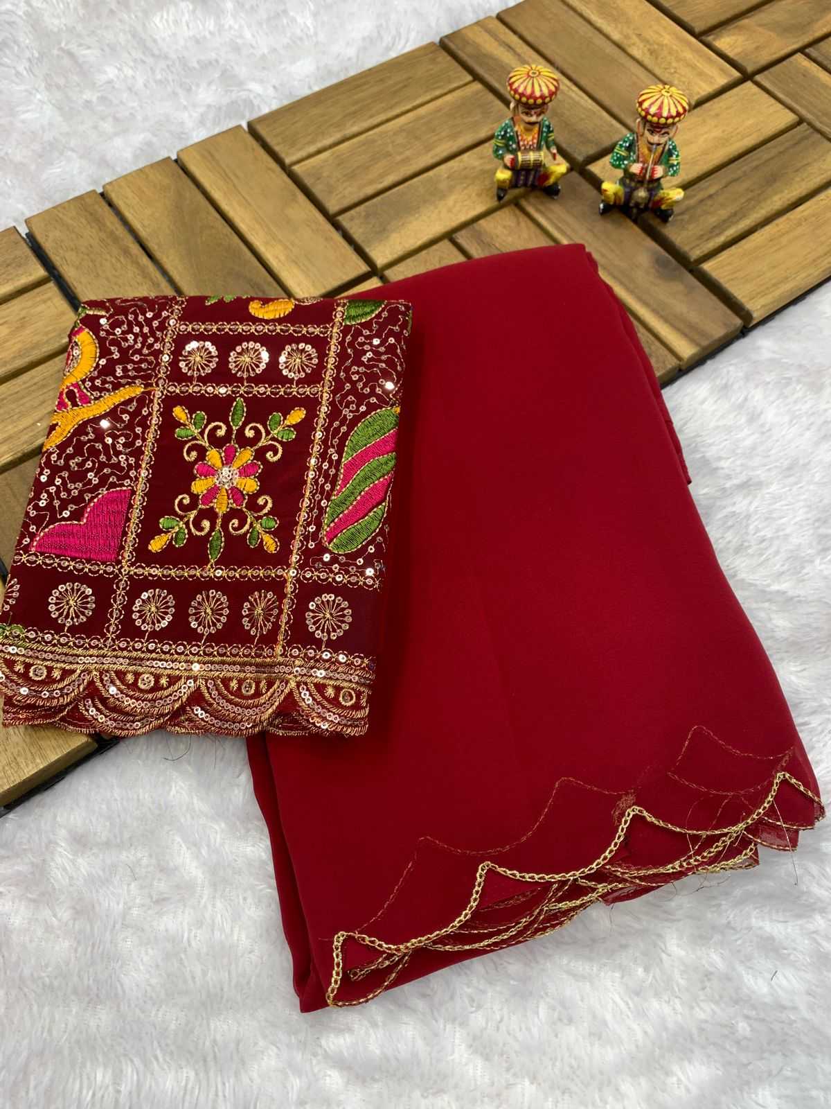 Ynf Georgette KESH203 MTW23 Sarees Rakhi Collections Wedding Collections Wholesale Georgette Sarees Embroidered Sarees Zari Sarees Manufacturer