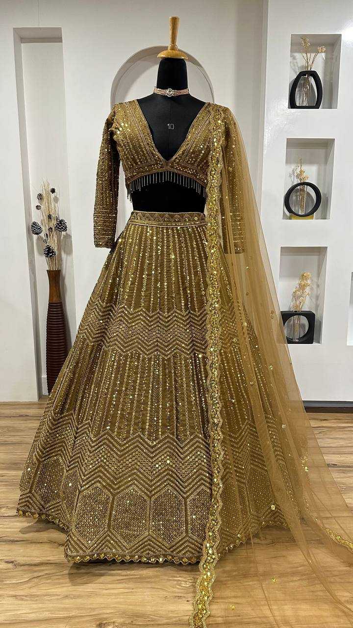 Ynf Georgette KESH270 H64 Lehengas Wholesale Georgette Lehenga Lehenga With Dupatta Sequins Lehenga Manufacturer