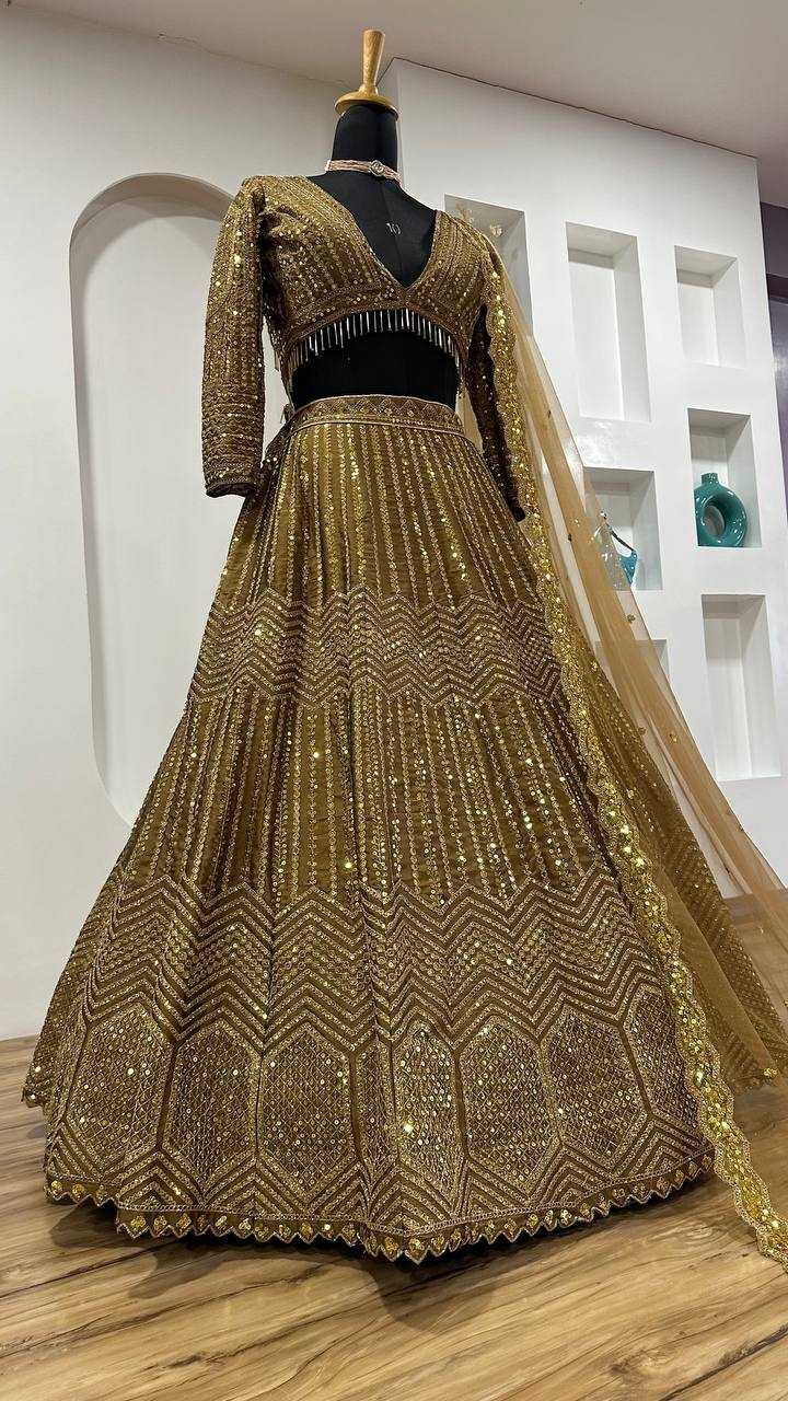 Ynf Georgette KESH270 H64 Lehengas Wholesale Georgette Lehenga Lehenga With Dupatta Sequins Lehenga Manufacturer