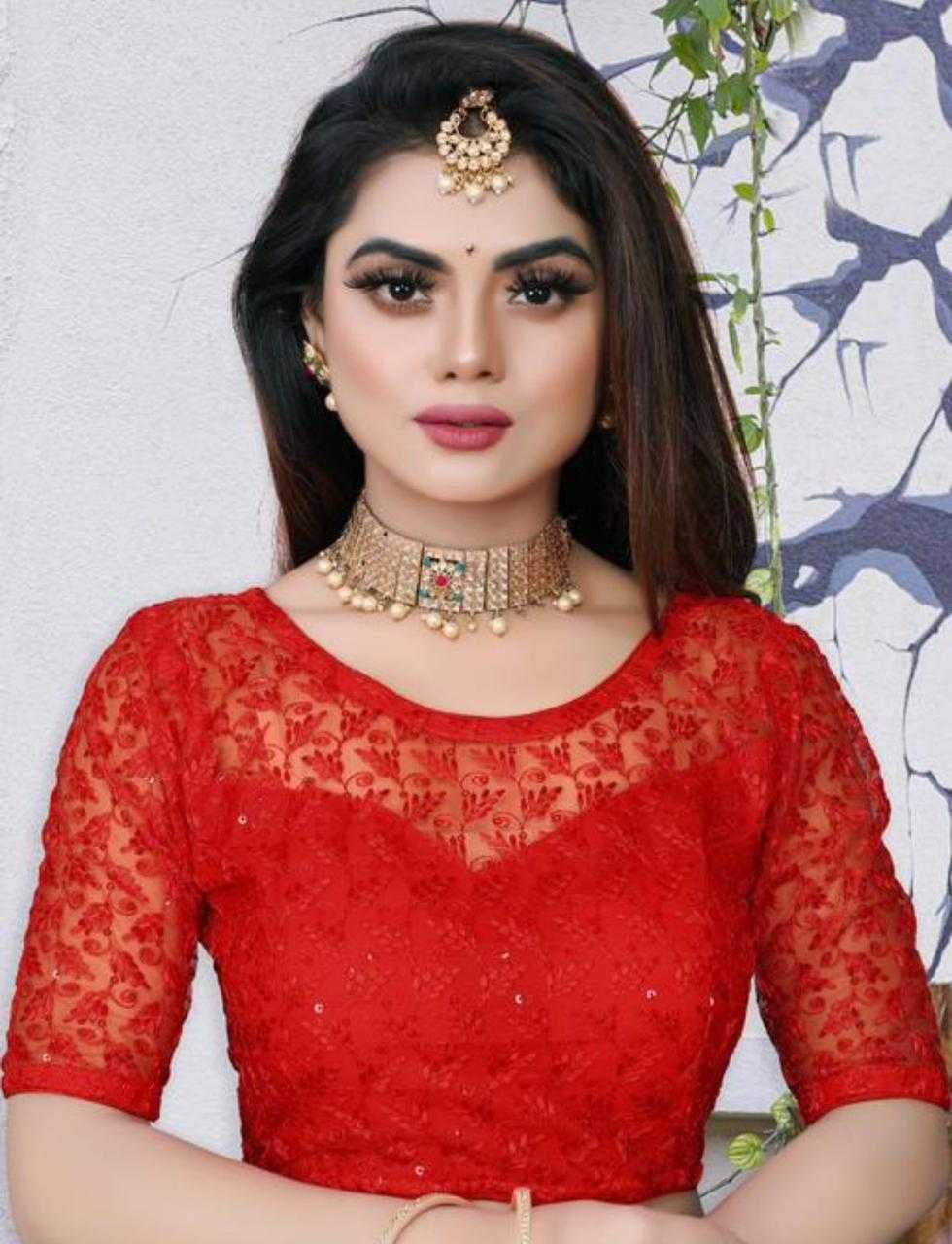 Ynf Georgette KESH286 DMC08 Readymade Blouses Wholesale Sequence Embroidery Blouse Designer Blouse Embroidered Blouses Manufacturer