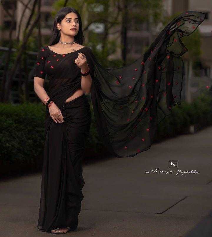 Ynf Georgette KESH391 936 Sarees Wholesale Designer Sarees Fancy Sarees Black Sarees Manufacturer