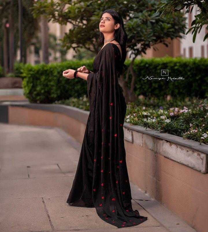 Ynf Georgette KESH391 936 Sarees Wholesale Designer Sarees Fancy Sarees Black Sarees Manufacturer