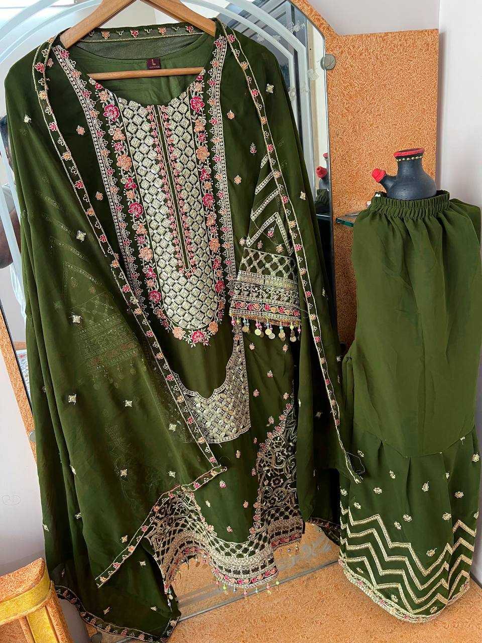 Ynf Georgette KESH399 3144 Suits & Dresses Islamic Clothing Festive Collections Wholesale Embroidery Suits Party wear suits Eid Collections Manufacturer