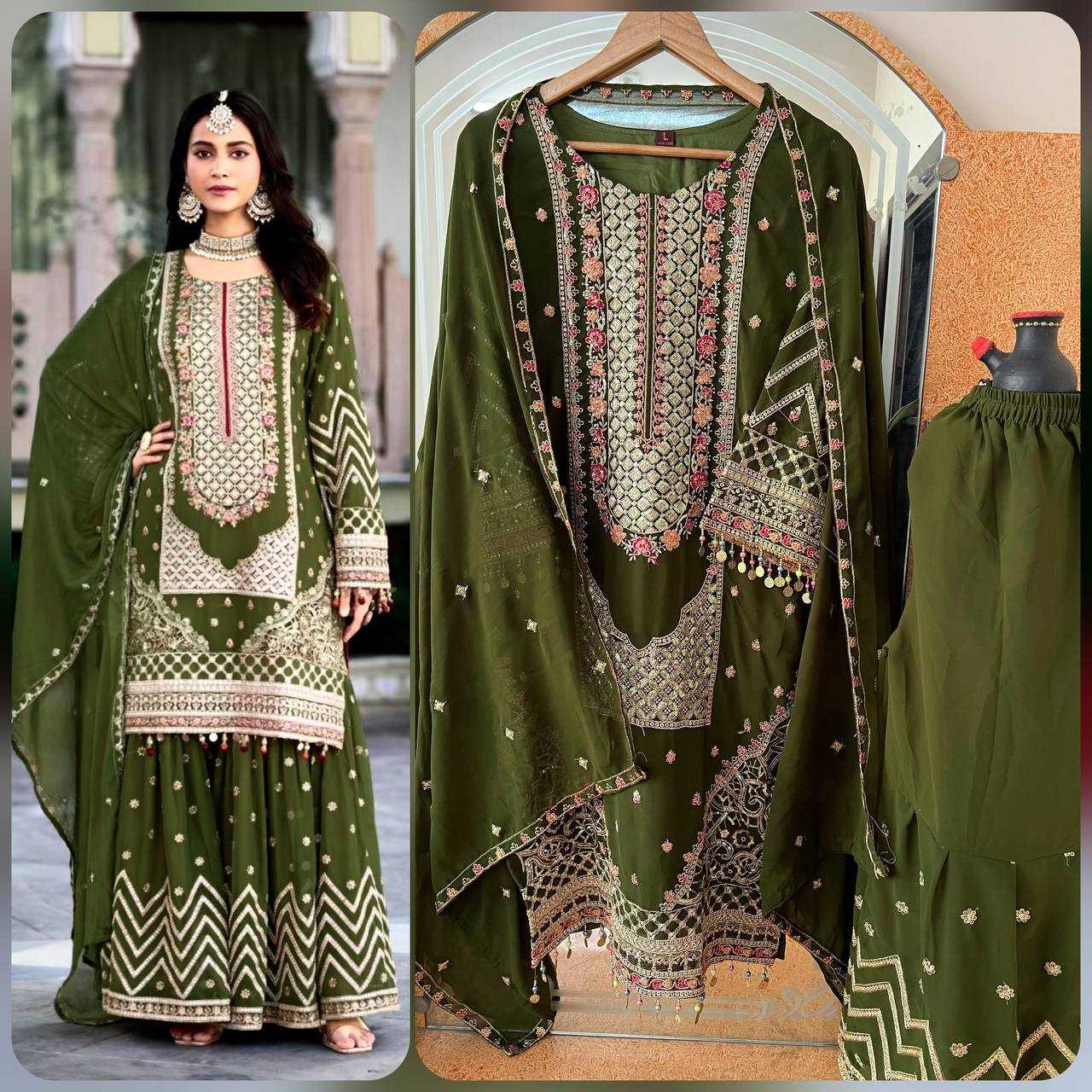 Ynf Georgette KESH399 3144 Suits & Dresses Islamic Clothing Festive Collections Wholesale Embroidery Suits Party wear suits Eid Collections Manufacturer