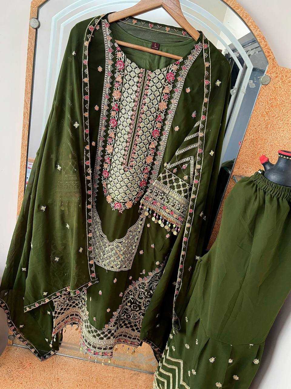 Ynf Georgette KESH399 3144 Suits & Dresses Islamic Clothing Festive Collections Wholesale Embroidery Suits Party wear suits Eid Collections Manufacturer